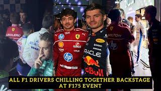 Max Verstappen Charles Leclerc & more F1 Drivers chilling together backstage at F175 event | BTS