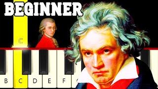 5 Famous Classical Music Pieces - Very Easy and Slow Piano tutorial - Beginner