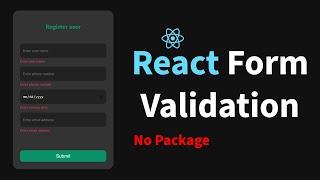 React Form Validation: No Library Needed!