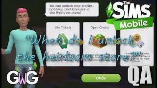 The Sims Mobile- When do I unlock the heirloom store? [Questions Answered]