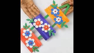Amazing Wall Hanging Home Decor Craft Ideas Using Icecream sticks  #diy #walldecor #youtubeshorts