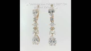 Ohrringe aus Rotgold 585° (14 ct.) mit Zirkonia  #eleganz #jewelry #rotgold #earrings