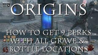 Origins BO2 - Get 9 Perks - All 16 Grave and Empty Perk Bottle Locations