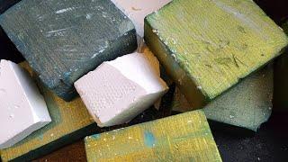 8 Dyed & Plain Jane Gym Chalk Blocks ~ Crunchy ASMR ~ Dusty Powder Play