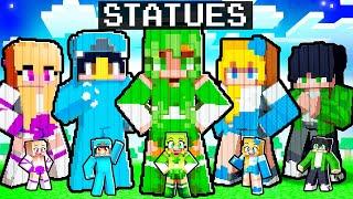 Minecraft CRAZY FAN GIRLS FRIEND STATUE House Battle!