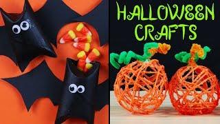 DIY Halloween Decorations | How to Make HALLOWEEN CRAFTS | Bat Poppers, Pumpkin Poms Poms and More