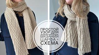 Knitting A DOUBLE-SIDED SCARF + PATTERN SCHEME | MK announcement on mittens with the same pattern