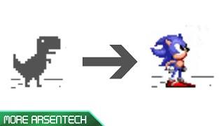 Making Dino Game into Sonic Game By Using Cheat Codes