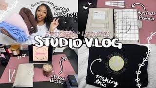 STUDIO VLOG 03: New Desk, Shop Updates, Rebranding, Being Productive, Embroidery, New Color Crews!