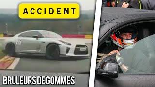 IL PERD UN PNEU A 180 KM/H AU BRULEURS DE GOMMES️️ !! (ACCIDENT)