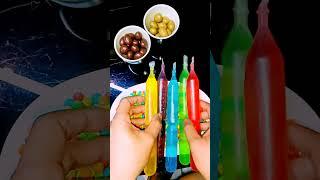 ASMR SATISFYING ICE POP TUBE FILLING & MIXED COLOURFUL CHOCOLATE PLATTER #shorts #candy #trending