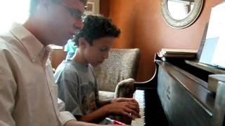 2006 Nachum Stregevsky and Noah Yasgur play piano at Noah's house