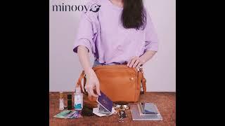 Minooy-The Bali Three-Layer Leather Crossbody Shoulder & Clutch Bag