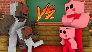 Monster School : EPIC FAMILY BATTLE GRANNY VS PIGGY CHALLENGE - Minecraft Animation