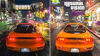 GTA V: QuantV vs NaturalVision Evolved - 4K Graphics Comparison - Ray Tracing PC Gameplay - 2022 MOD