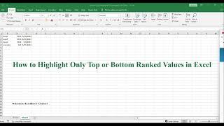 How to Highlight Only Top or Bottom Ranked Values in Excel