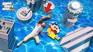 Shinchan and Franklin Fighting surviving Tsunami and Rescue Mission GTA5 (Hindi) | Amaan Ansari