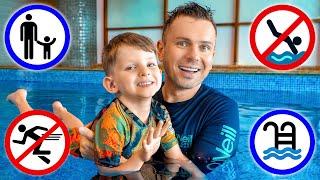 Dad Teaches Alex Safety Rules in the Pool!