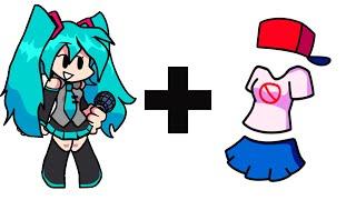 FNF Hatsune Miku + Boyfriend Clothes = ? | Friday night funkin animation