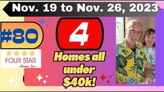 #80) TWO LEFT!!  Four Fresh Florida Mobile Homes for Sale Under $40K!  Four Star, 11/25/2023