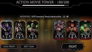 Boss Match 180 Action Movie Fatal Tower using weak characters | Full strategy | MK Mobile