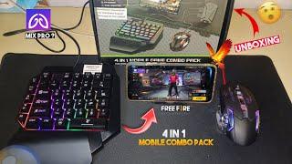 "4 IN 1 MIX PRO Combo" Unboxing and Complete Tutorial  | How to play free fire ⌨️️ 2024