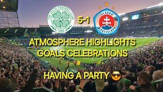 HAVING A PARTY Celtic 5-1 Slovan Bratislava / Atmosphere Highlights & Goals / Champions League