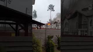 Fire in Ukraine residential area "Cheshsky Dvor" in Gostomel, Ukraine vs Russia war #ukraine #russia