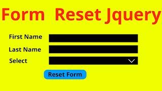 Form Reset jQuery || Ujjwal Technical Tips