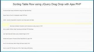 Sorting Table Row using JQuery Drag Drop with Ajax PHP