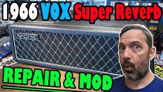 REPAIR & MOD of a RARE 1966 VOX Berkeley Super Reverb Twin V8 VALVE AMP!
