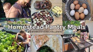 9 Homestead Meals ~ From Scratch Large Family Cooking ~ Pantry Challenge #threeriverschallenge