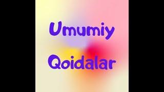 Umumiy qoidalar 1-dars