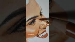 Realistic Coloured Pencil Portrait | Drawing Process | #youtubeshorts #shorts
