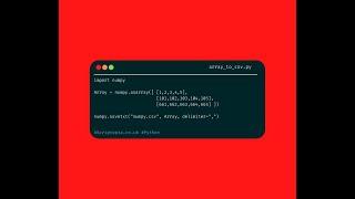 Python Numpy - NumPy array to CSV file