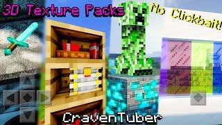 MCPE Top 5 Best 3D Texture Packs With Shaders (3D Blocks, Glowing Ores, Animated and UHD Textures)