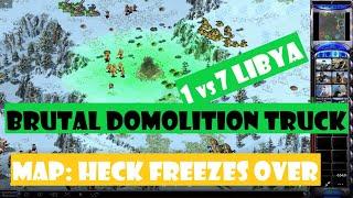 RED ALERT 2 "BRUTAL DOMOLITION TRUCK" KOREA vs 7 LIBYA (MAP: HECK FREEZES OVER)