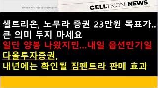 (셀트리온)셀트리온, 노무라 증권 23만원 목표가..큰 의미 두지 마세요/다올투자증권, 내년에는 확인될 짐펜트라 판매 효과