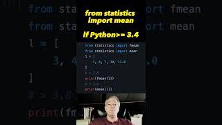 MODERN Python way to find mean/average of list of numbers  #shorts