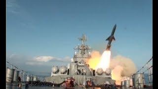 Moskva Missile Cruiser Firing All Of Her Weapons