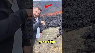 Dokunduğu An Anladı: Lav Gerçekten Çok Sıcak! 