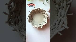 Weaving a Basket with #clay #shortvideo #jennahandcrafts