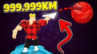 САМЫЙ ДАЛЬНИЙ БРОСОК САМОЛЁТИКА НА 999.999КМ! ВИДЕО ROBLOX