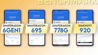 Snapdragon 6 Gen 1 Vs Snapdragon 695 Vs Snapdragon 778G Vs Dimensity 920 | Antutu Benchmark & Specs