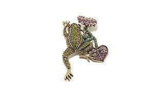 Heidi Daus "Leap Frog" CrystalAccented Pin