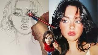 How to draw a portrait using Loomis method