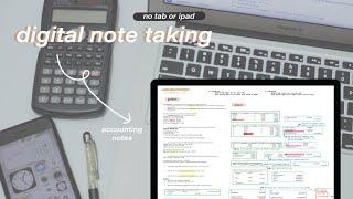 take notes with me - macbook digital note taking for accounting (no tab or ipad), online class