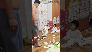 Little boy gets in trouble and pouts to his dad#funny #baby #cute #love #shorts #live