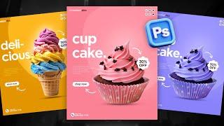 Photoshop Tutorial | Simple FOOD POSTER Design in Photoshop