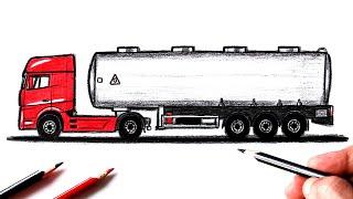 How to draw a Fuel Truck  Drawing Lessons